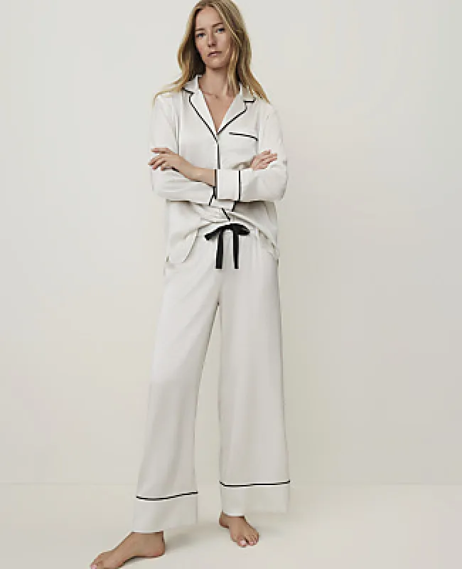 Ann Taylor Satin Wide-Leg Pajama Set made by Ann Taylor