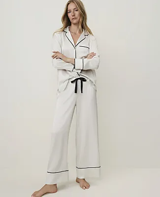 Ann Taylor Satin Wide-Leg Pajama Set sold by Ann Taylor