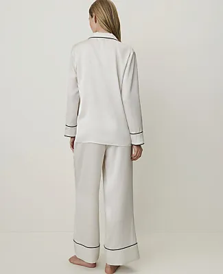 Ann Taylor Satin Wide-Leg Pajama Set sold by Ann Taylor product image thumbnail 2