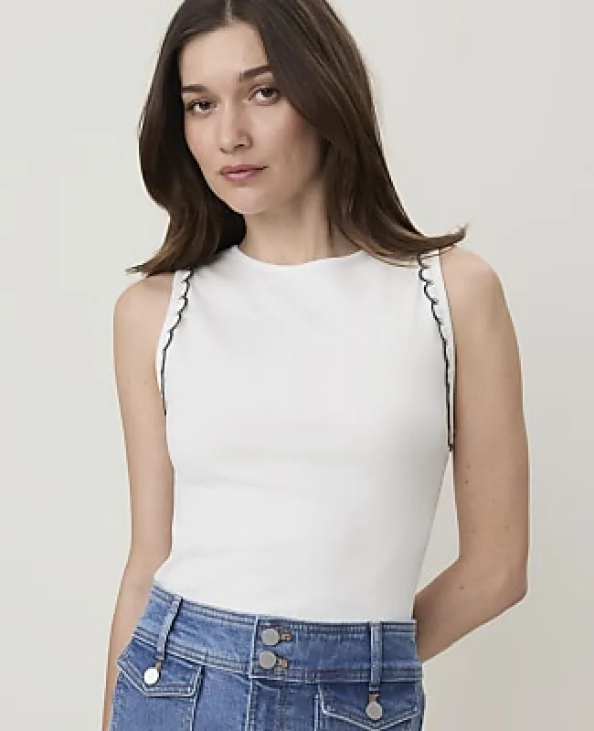 Ann Taylor Weekend Crochet Trim Tank Top made by Ann Taylor