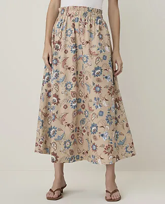 Ann Taylor Petite Weekend Floral Paperbag Midi Skirt sold by Ann Taylor product image thumbnail 2