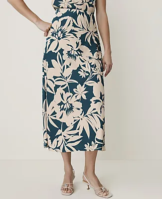 Ann Taylor Petite Floral Bias Midi Slip Skirt sold by Ann Taylor product image thumbnail 2