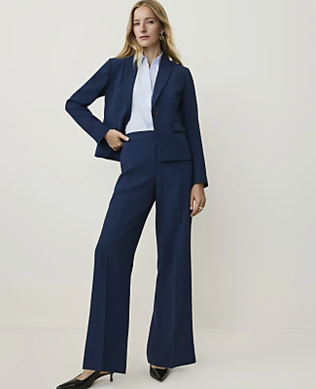 Ann Taylor The Petite Side Zip Wide-Leg Pant in Fluid Crepe made by Ann Taylor