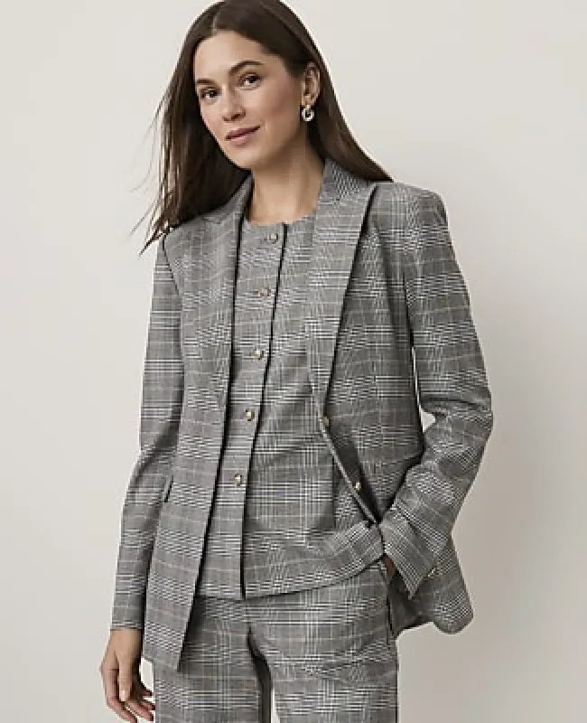 Ann Taylor The Fitted Long Blazer in Plaid made by Ann Taylor