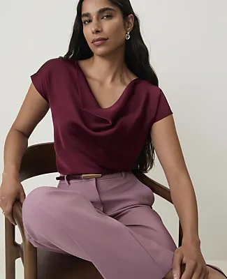 Ann Taylor Satin Cowl Neck Top sold by Ann Taylor product image thumbnail 3