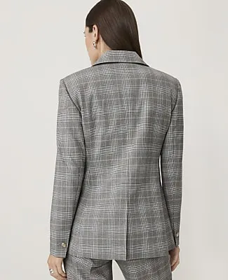 Ann Taylor The Petite Plaid Fitted Long Blazer sold by Ann Taylor product image thumbnail 2