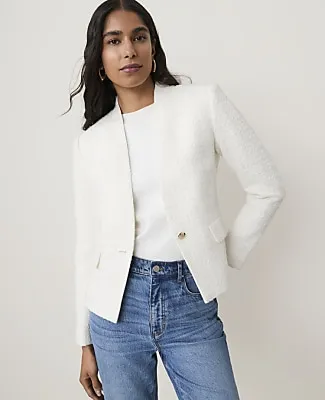 Ann Taylor The Single Button Collarless Blazer sold by Ann Taylor
