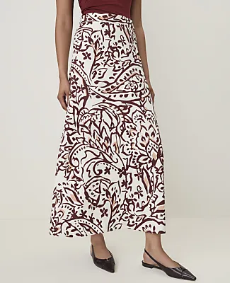 Ann Taylor Paisley Maxi Skirt in Satin sold by Ann Taylor product image thumbnail 2