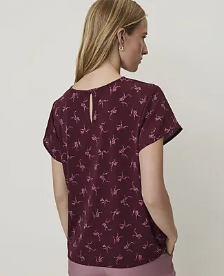 Ann Taylor Floral Mixed Media Crew Neck Tee sold by Ann Taylor product image thumbnail 2