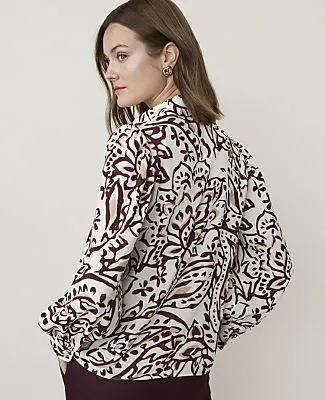 Ann Taylor Paisley Split Neck Blouse in Satin sold by Ann Taylor product image thumbnail 2