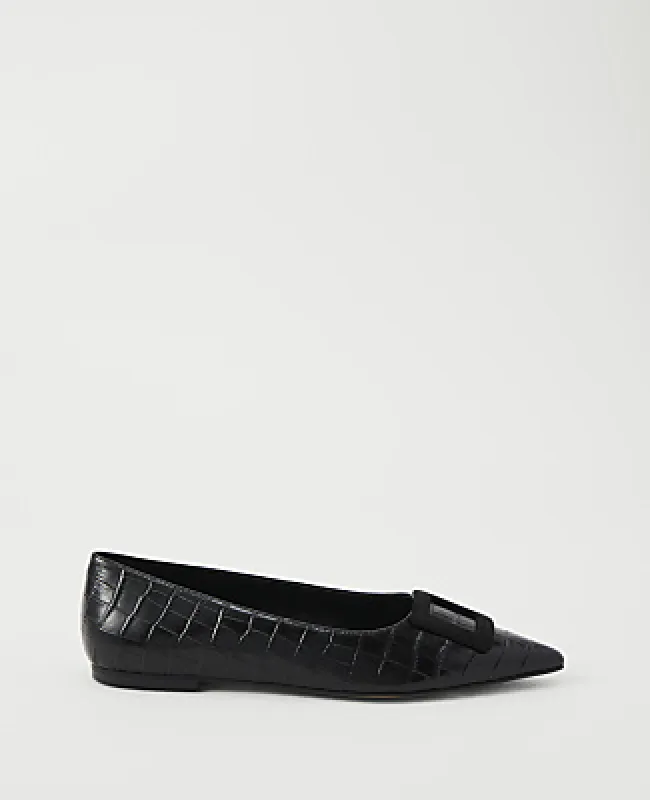 Ann Taylor Croco Buckle Flat made by Ann Taylor