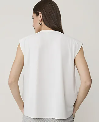 Ann Taylor Mixed Media Keyhole Sleeveless Top sold by Ann Taylor product image thumbnail 2