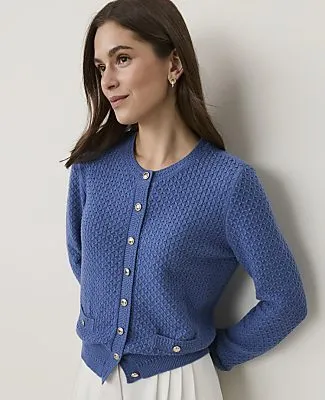 Ann Taylor Pointelle Stitch Cardigan sold by Ann Taylor