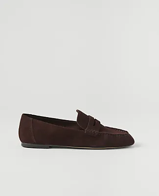 Ann Taylor Weekend Gathered Suede Loafer sold by Ann Taylor