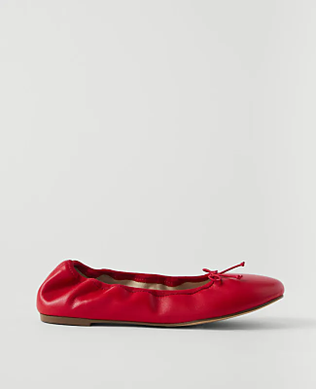 Ann Taylor Weekend Leather Bow Ballet Flat made by Ann Taylor