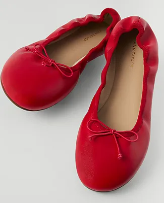 Ann Taylor Weekend Leather Bow Ballet Flat sold by Ann Taylor product image thumbnail 2