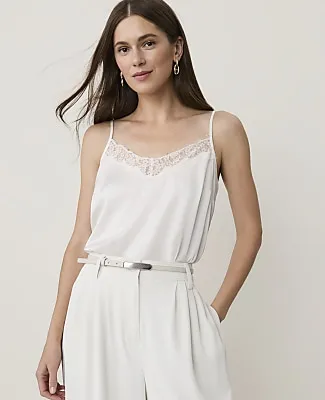 Ann Taylor Lace Trim V-Neck Tank Top sold by Ann Taylor