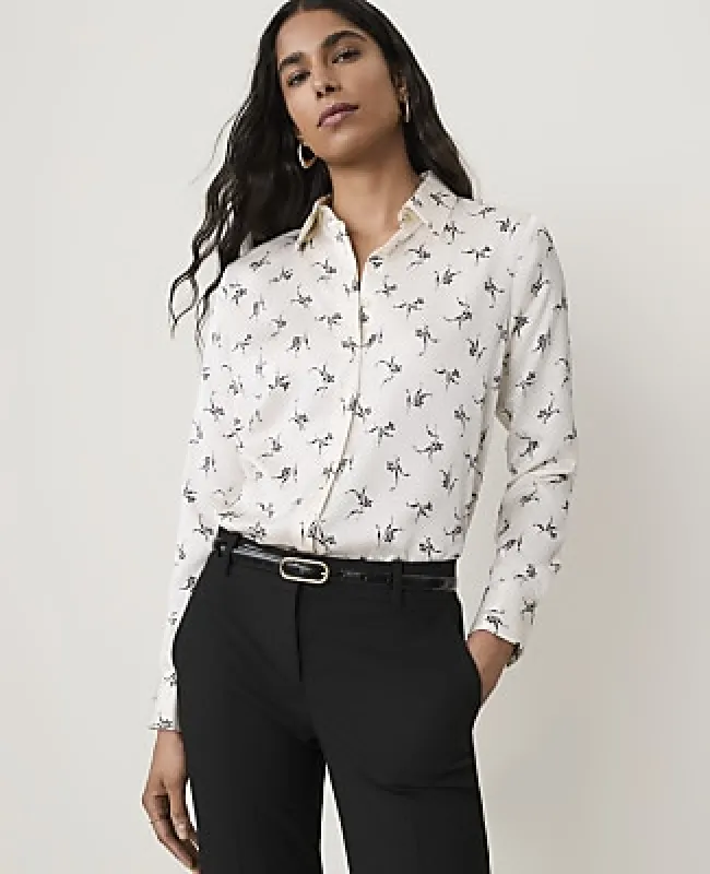 Ann Taylor Petite Floral Modern Shirt in Satin made by Ann Taylor