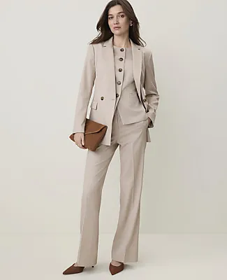 Ann Taylor The Windowpane Flare Trouser in Classic Canvas sold by Ann Taylor