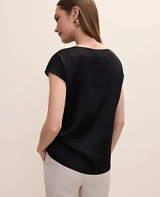 Ann Taylor Sleeveless Cowl Neck Top in Satin sold by Ann Taylor product image thumbnail 2