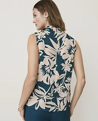 Ann Taylor Petite Floral Draped Cowl Neck Top sold by Ann Taylor product image thumbnail 2