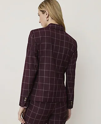 Ann Taylor The Windowpane Notched Single Button Blazer sold by Ann Taylor product image thumbnail 2