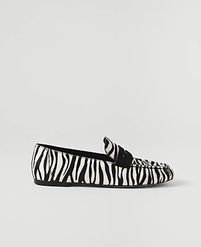 Ann Taylor Weekend Gathered Zebra Print Haircalf Loafer made by Ann Taylor