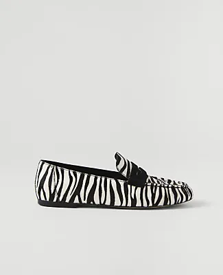 Ann Taylor Weekend Gathered Zebra Print Haircalf Loafer sold by Ann Taylor