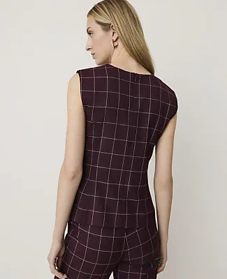 Ann Taylor The Windowpane Crew Neck Peplum Top sold by Ann Taylor product image thumbnail 2