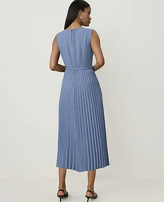 Ann Taylor Sleeveless Pleated Midi Dress sold by Ann Taylor product image thumbnail 2