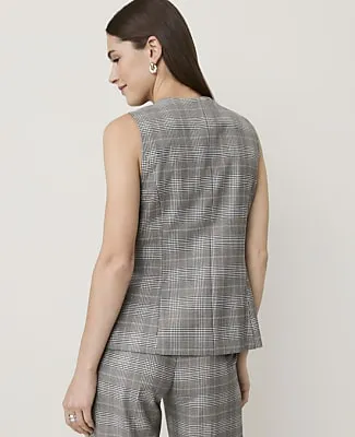 Ann Taylor Petite Plaid Crew Neck Peplum Vest sold by Ann Taylor product image thumbnail 2