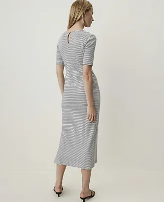 Ann Taylor Weekend Striped Tie Waist Midi Dress sold by Ann Taylor product image thumbnail 2