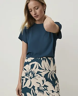 Ann Taylor Mixed Media Crew Neck Tee sold by Ann Taylor