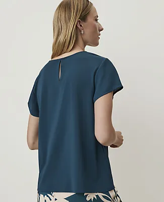 Ann Taylor Mixed Media Crew Neck Tee sold by Ann Taylor product image thumbnail 2
