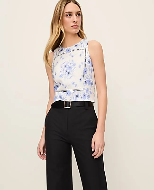 Ann Taylor Petite Floral Cropped Halter Shell Top made by Ann Taylor