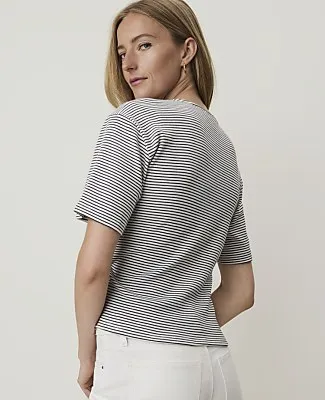 Ann Taylor Weekend Striped Tie Waist Tee sold by Ann Taylor product image thumbnail 2