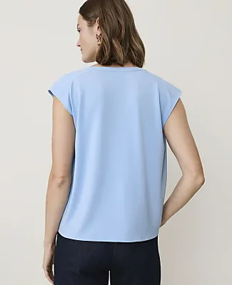 Ann Taylor Petite Mixed Media Keyhole Sleeveless Top sold by Ann Taylor product image thumbnail 2