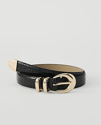 Ann Taylor Croco Oval Buckle Belt sold by Ann Taylor