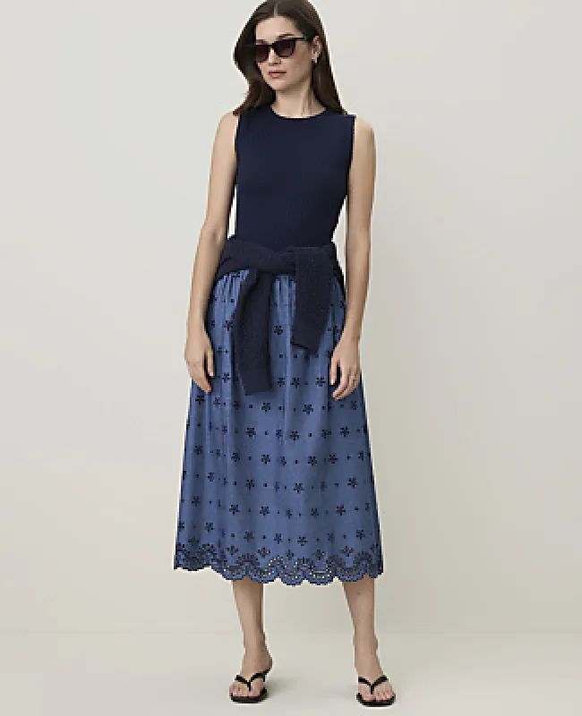 Ann Taylor Weekend Eyelet Midi Skirt made by Ann Taylor