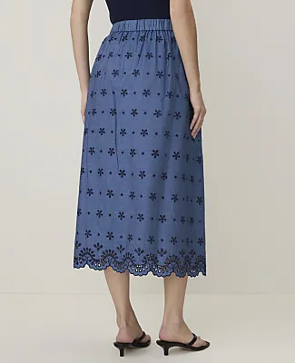 Ann Taylor Weekend Eyelet Midi Skirt sold by Ann Taylor product image thumbnail 3