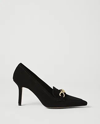 Ann Taylor Chain Embellished Suede Pump sold by Ann Taylor