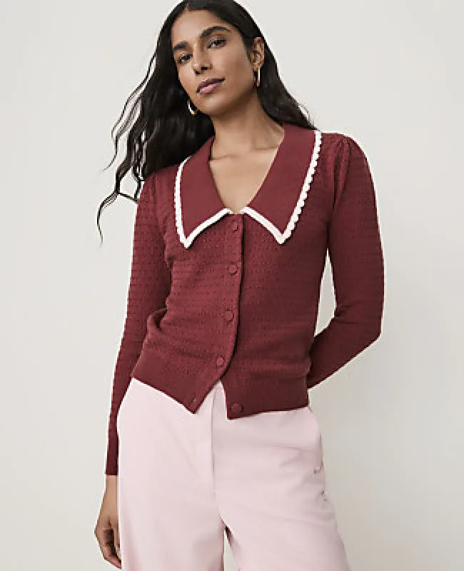 Ann Taylor Scalloped Sailor Collar Cardigan made by Ann Taylor