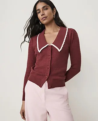Ann Taylor Scalloped Sailor Collar Cardigan sold by Ann Taylor