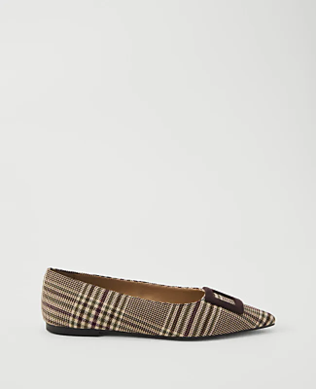 Ann Taylor Plaid Buckle Flat made by Ann Taylor