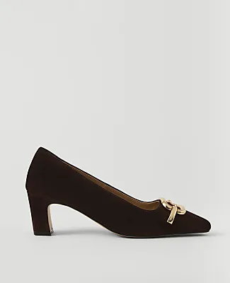 Ann Taylor Suede Buckle Pump sold by Ann Taylor