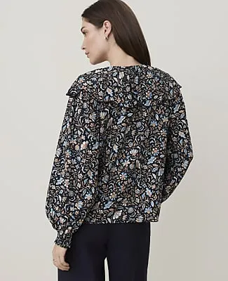 Ann Taylor Weekend Floral Tie Neck Blouse sold by Ann Taylor product image thumbnail 2