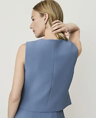 Ann Taylor The Petite Cropped Vest in Fluid Crepe sold by Ann Taylor product image thumbnail 2