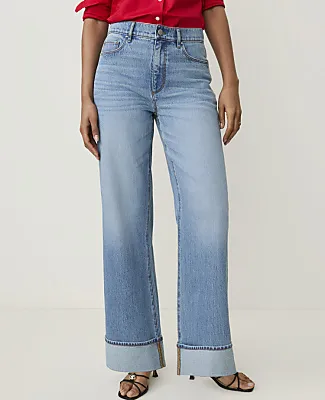 Ann Taylor The Petite Cuffed Wide-Leg Jean sold by Ann Taylor product image thumbnail 2