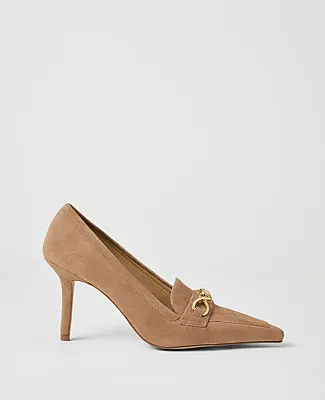 Ann Taylor Chain Embellished Suede Pump sold by Ann Taylor