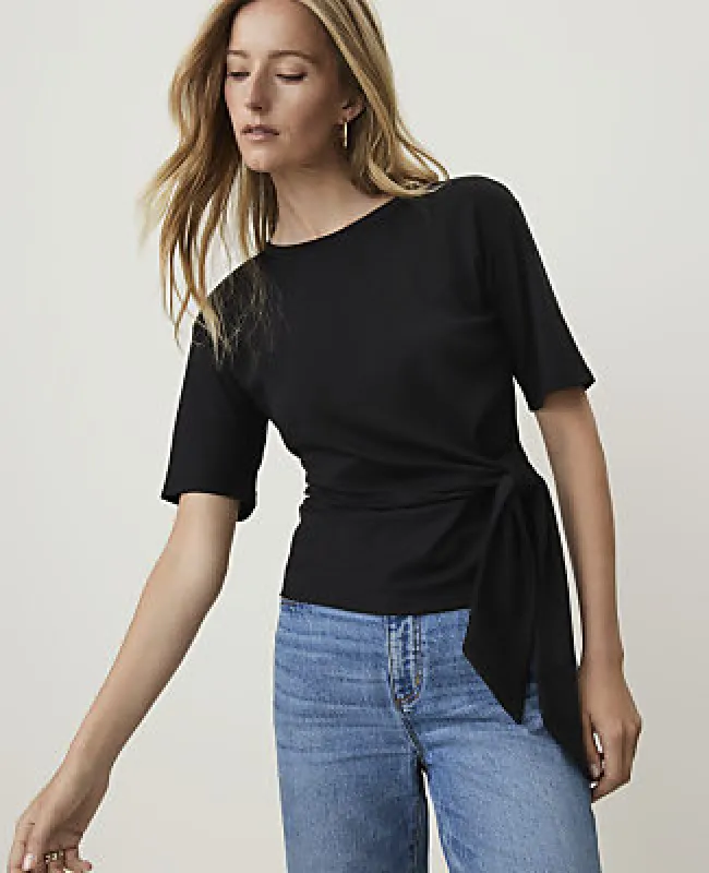Ann Taylor Tie Waist Tee made by Ann Taylor